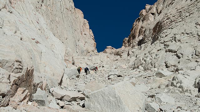 Mount Whitney - Climbers in the East Couloir