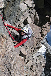 North Palisade - Climbing above the U-Notch