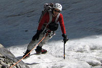 Climbing the U-Notch Couloir