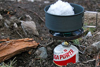 Snow Peak Giga Power Stove: Melting Snow