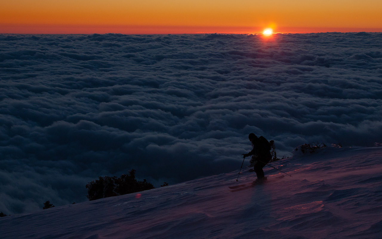 West Baldy Sunset Ski