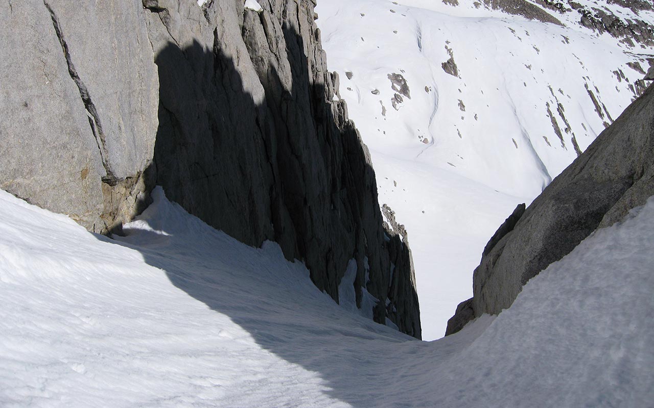 North Peak - Looking Down the North Couloir