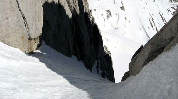 North Peak - Looking Down the North Couloir