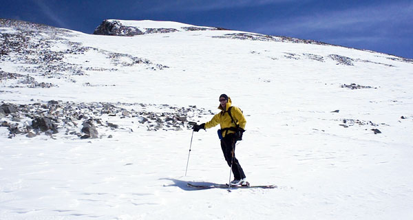 Skiing Split Mountain's North Face
