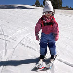 Three-year-old skiing