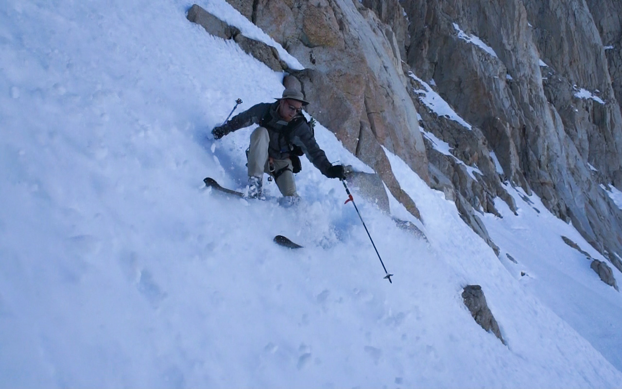 Dave Braun skiing Mt. Muir's East Buttress
