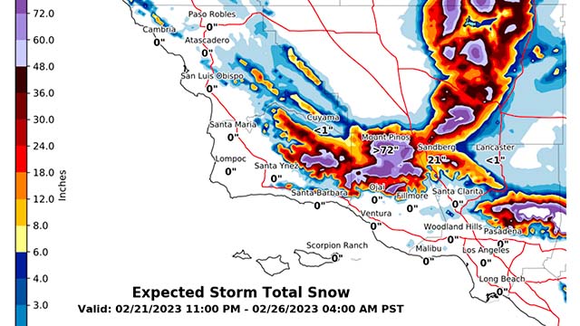 NWS Los Angeles Snow Forecast