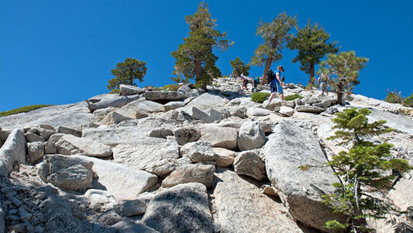 Hikers Ascend Sub Dome