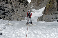 North Palisade - Rappelling the U-Notch