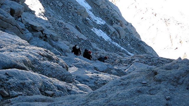 Climbers Ascending Mt. Whitney's North Chute