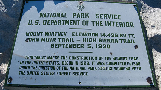Mount Whitney - Summit Sign