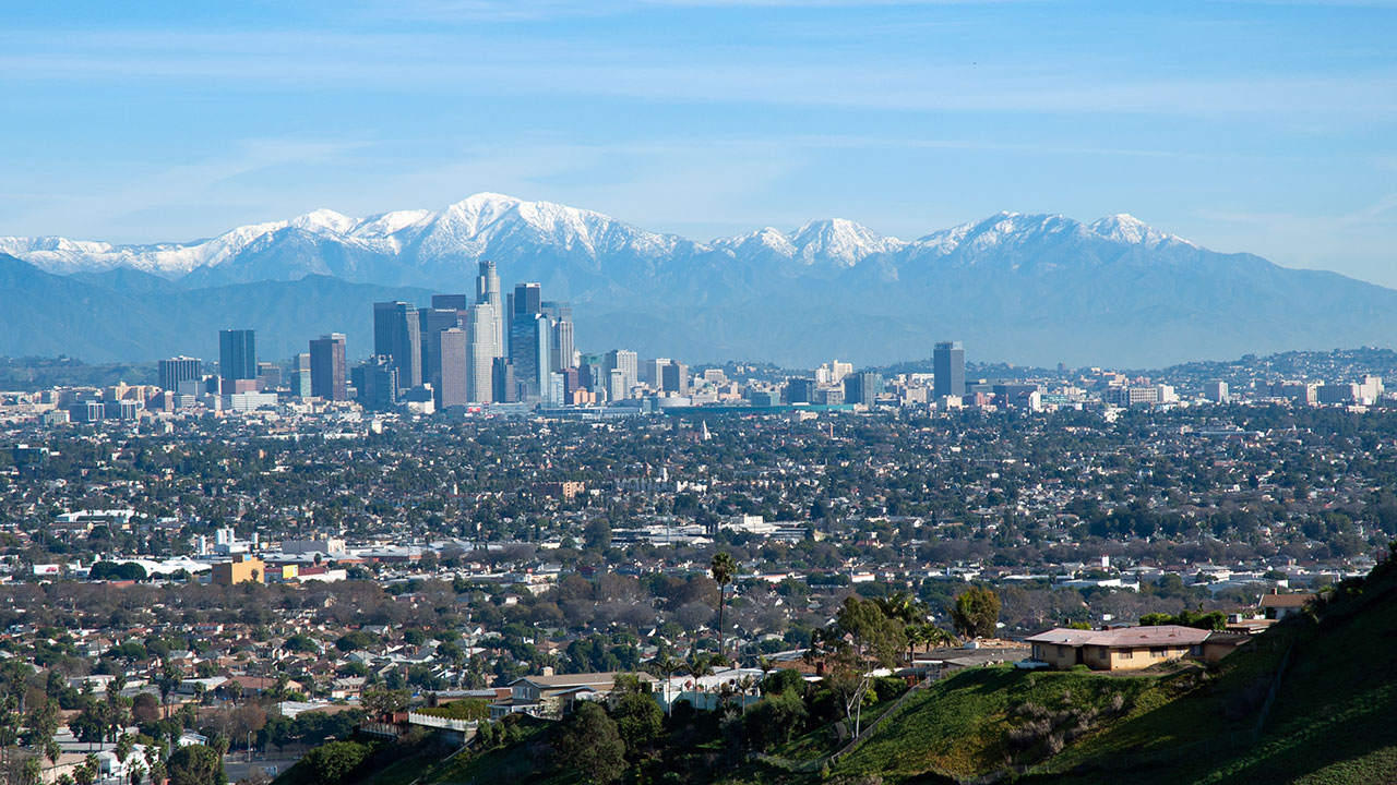Los Angeles California and the San Gabriel Mountains