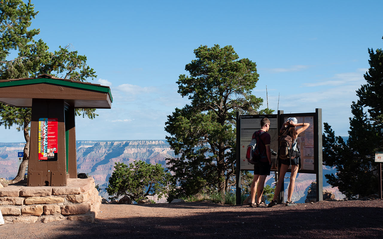 Hikers & South Kaibab Trailhead