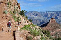 Hikers on the South Kaibab Trail