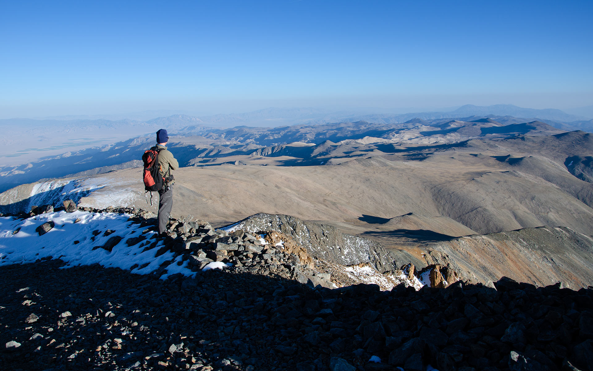 Trevor Atop White Mountain Summit, Looking South