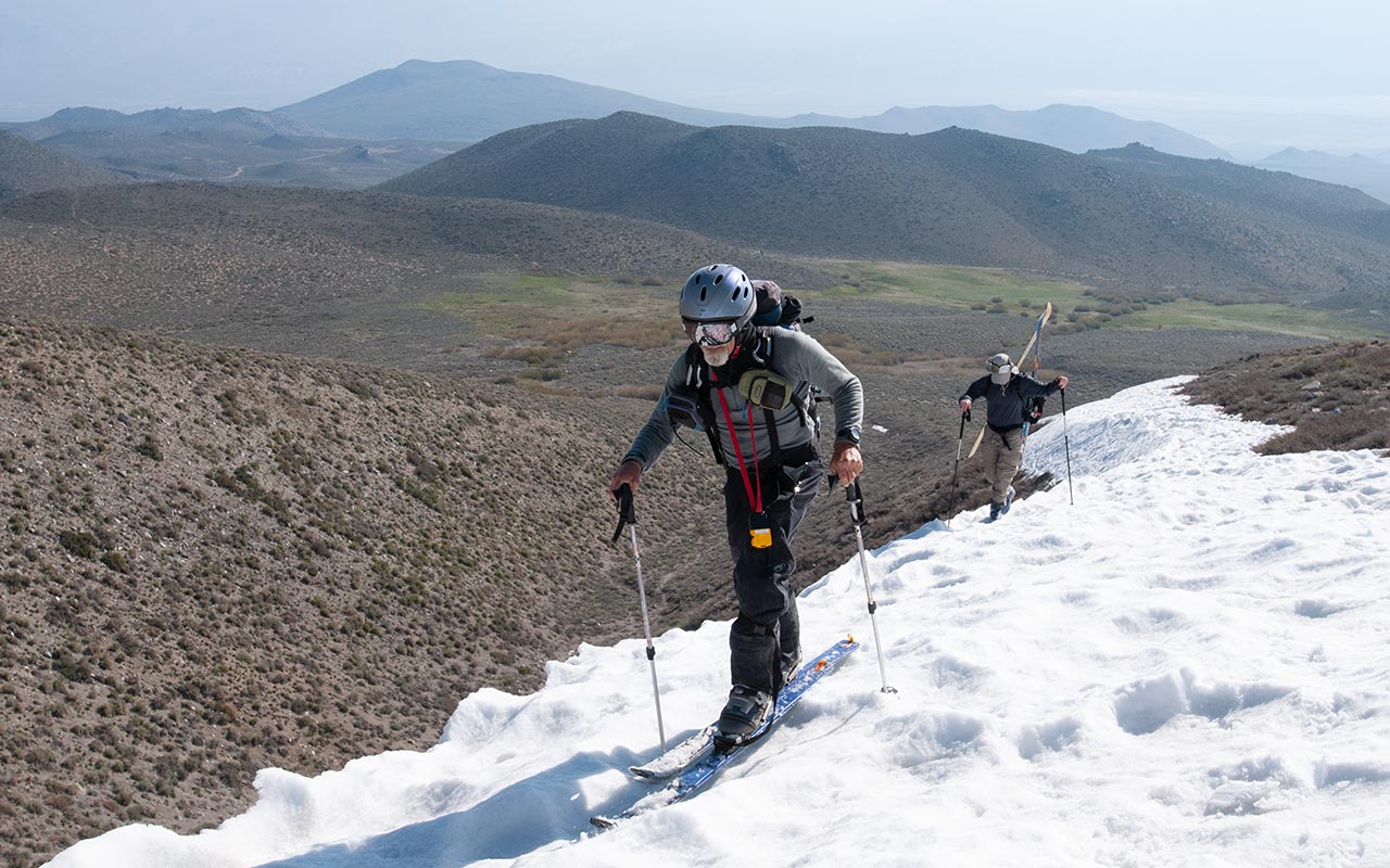 Skier Climbing Birch Mountain