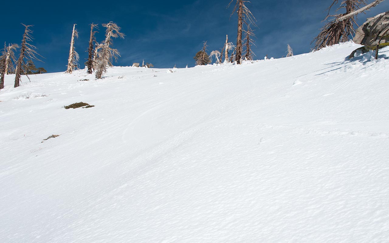 Ski Tracks on Cucamonga Peak's South Face