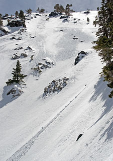 Stockton Flats - Ski Tracks and Avalanches