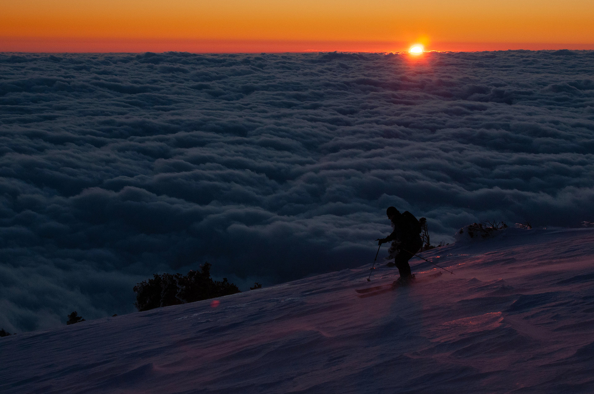 West Baldy Sunset Ski