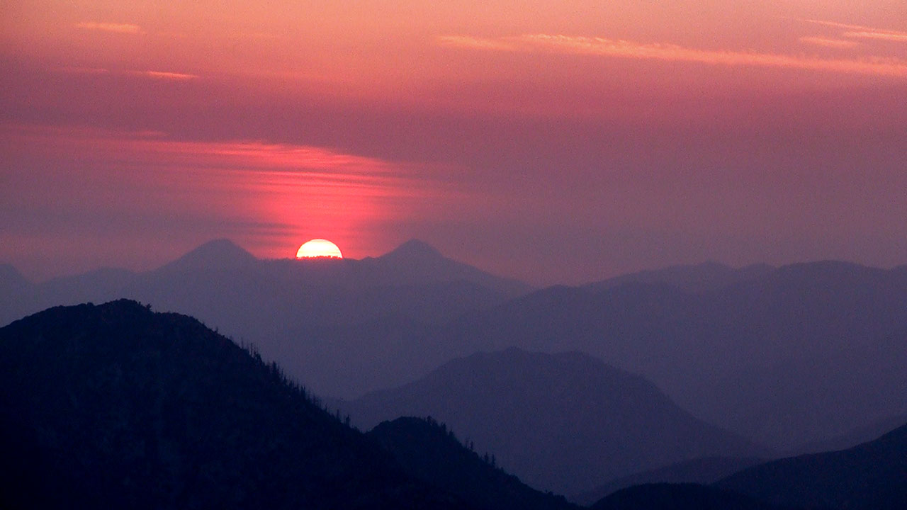 Sunset over the San Gabriel Mountains