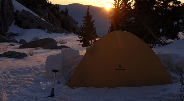Tent and Owens Valley: Sunrise