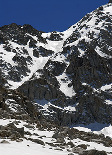 Ski Tracks in the Couloir