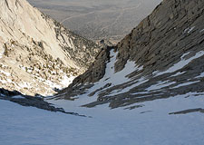 Looking down the gully