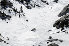 The Lower Gully: Ski Tracks