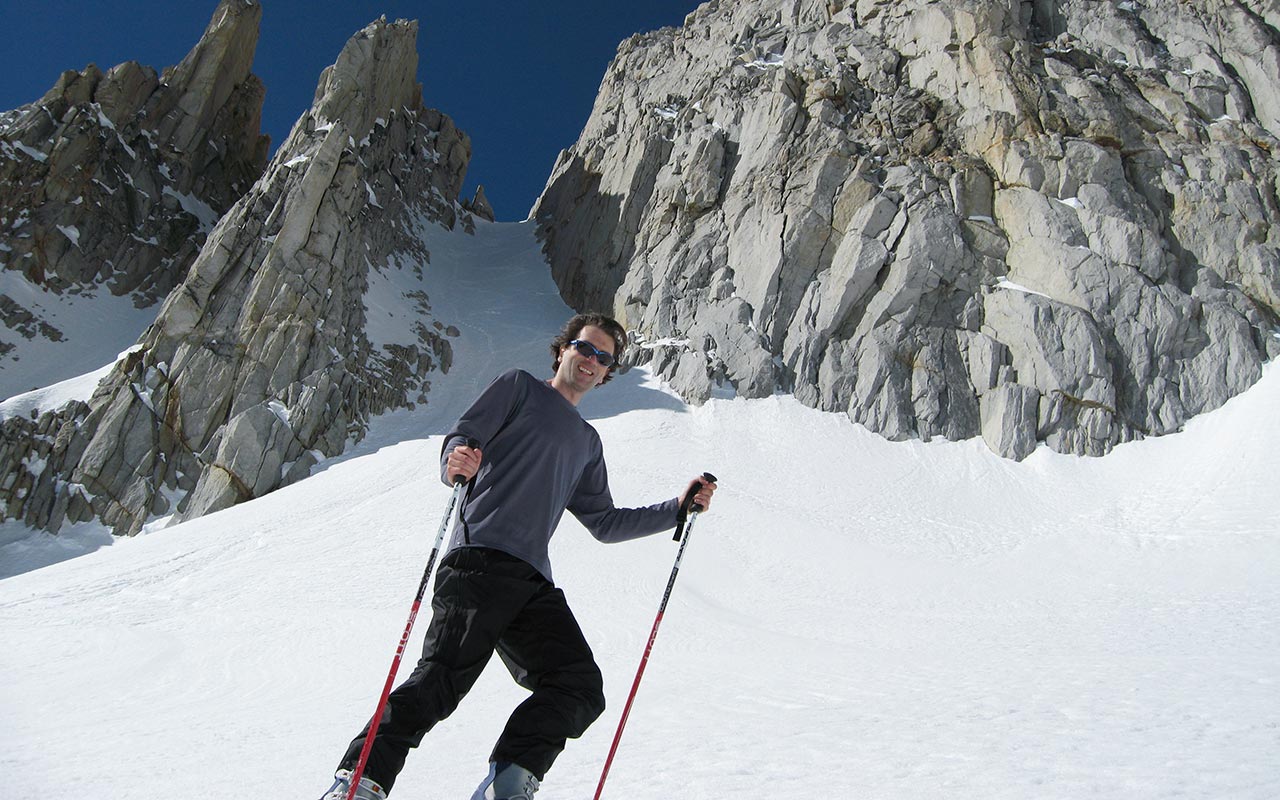 Andy Lewicky below the North Couloir