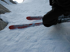 Skiing the North Couloir