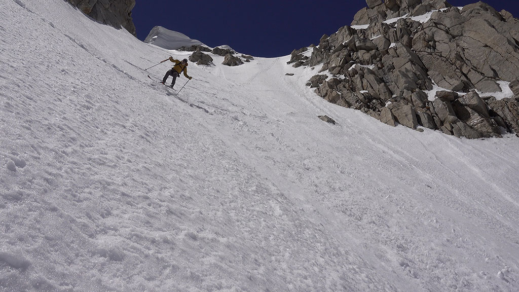 Preston Skiing the Upper Couloir