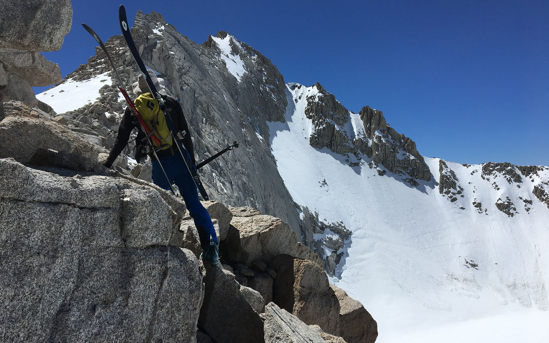 Ski Tracks On Mount Russell's Northeast Couloir