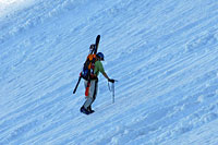 Skier Ascending Avalanche Gulch