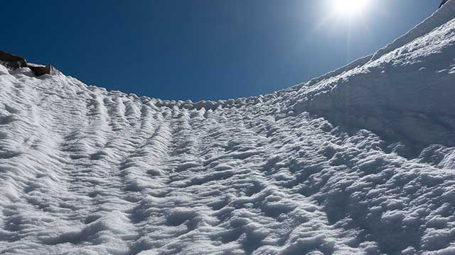 Apex Saddle: Approaching the top of Mount Sill's Northwest Couloir