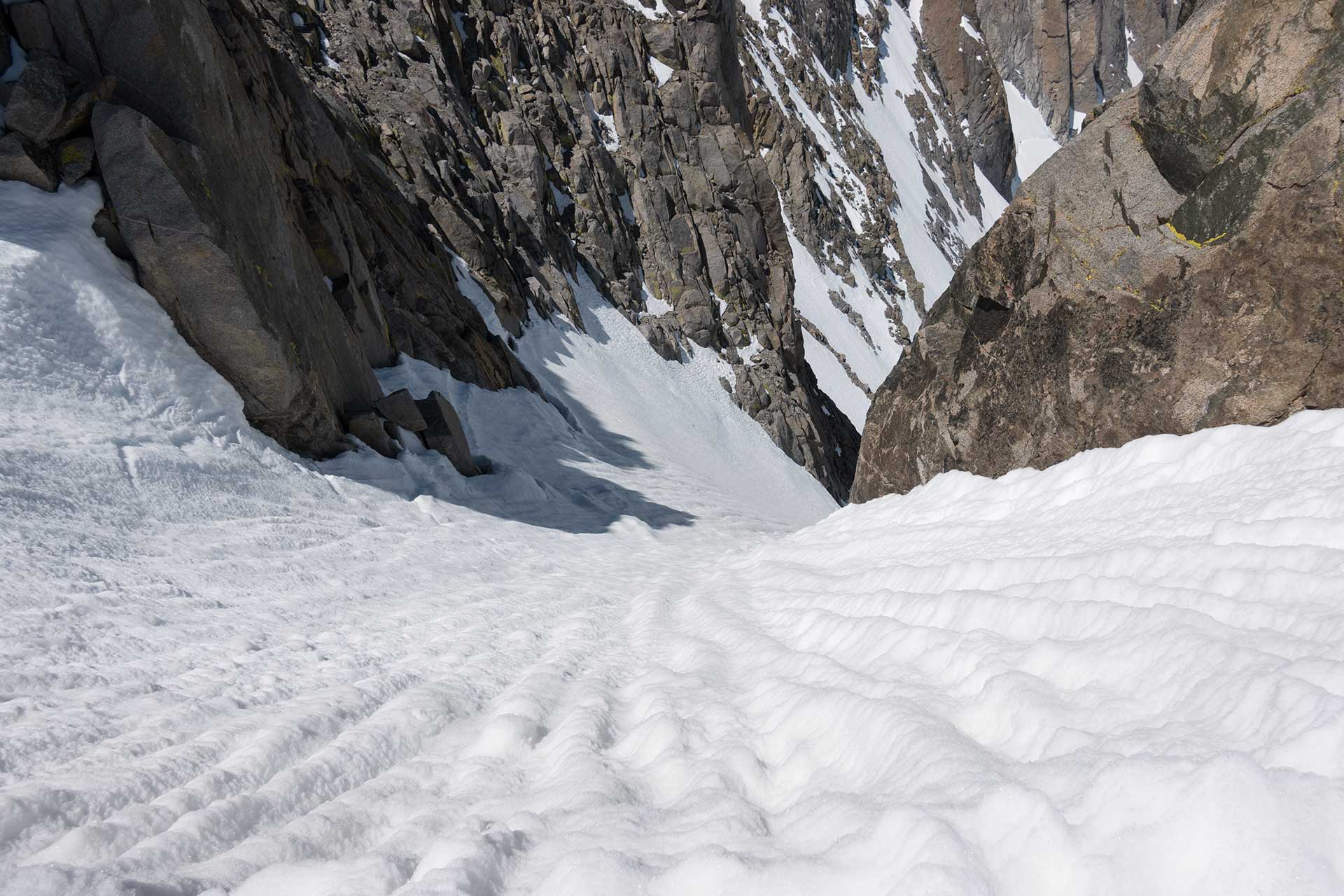 Looking Down Mount Sill's Northwest Couloir