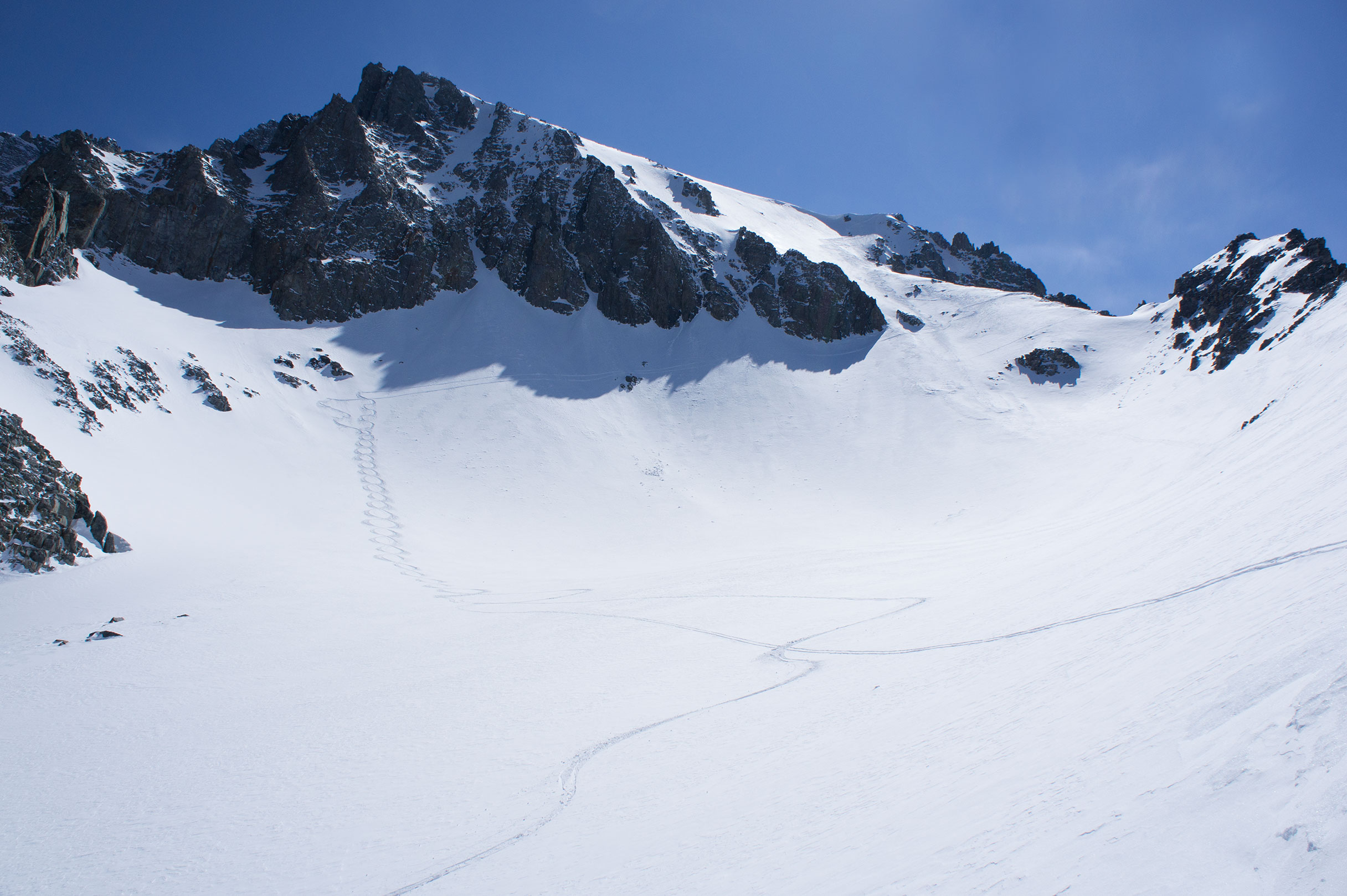 Split Mountain - Ski Tracks in the North Cirque