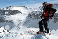 Ski Patroller Atop Palmyra Peak