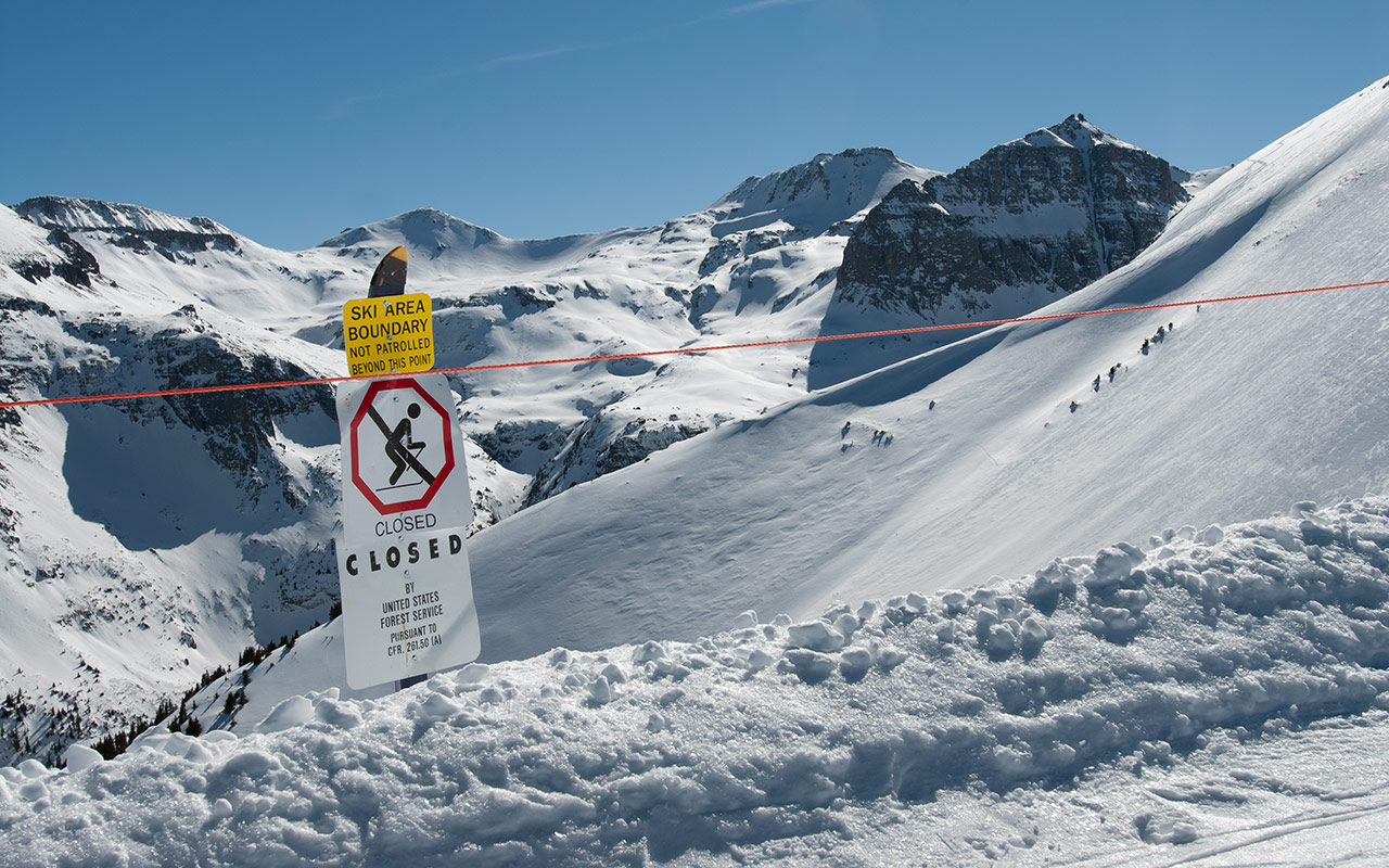 Telluride Ski Area Boundary Sign