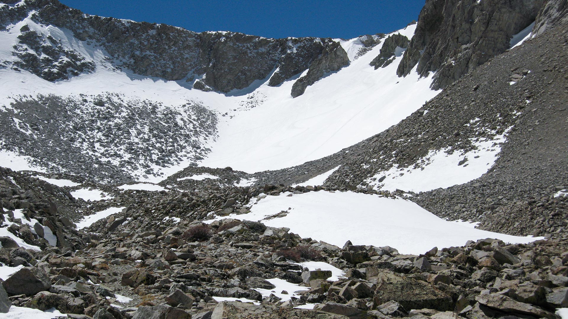 Shepherd Pass Cirque and Ski Tracks