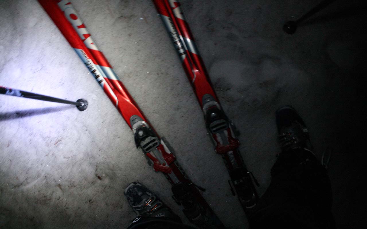 Skis & Boots in Darkness