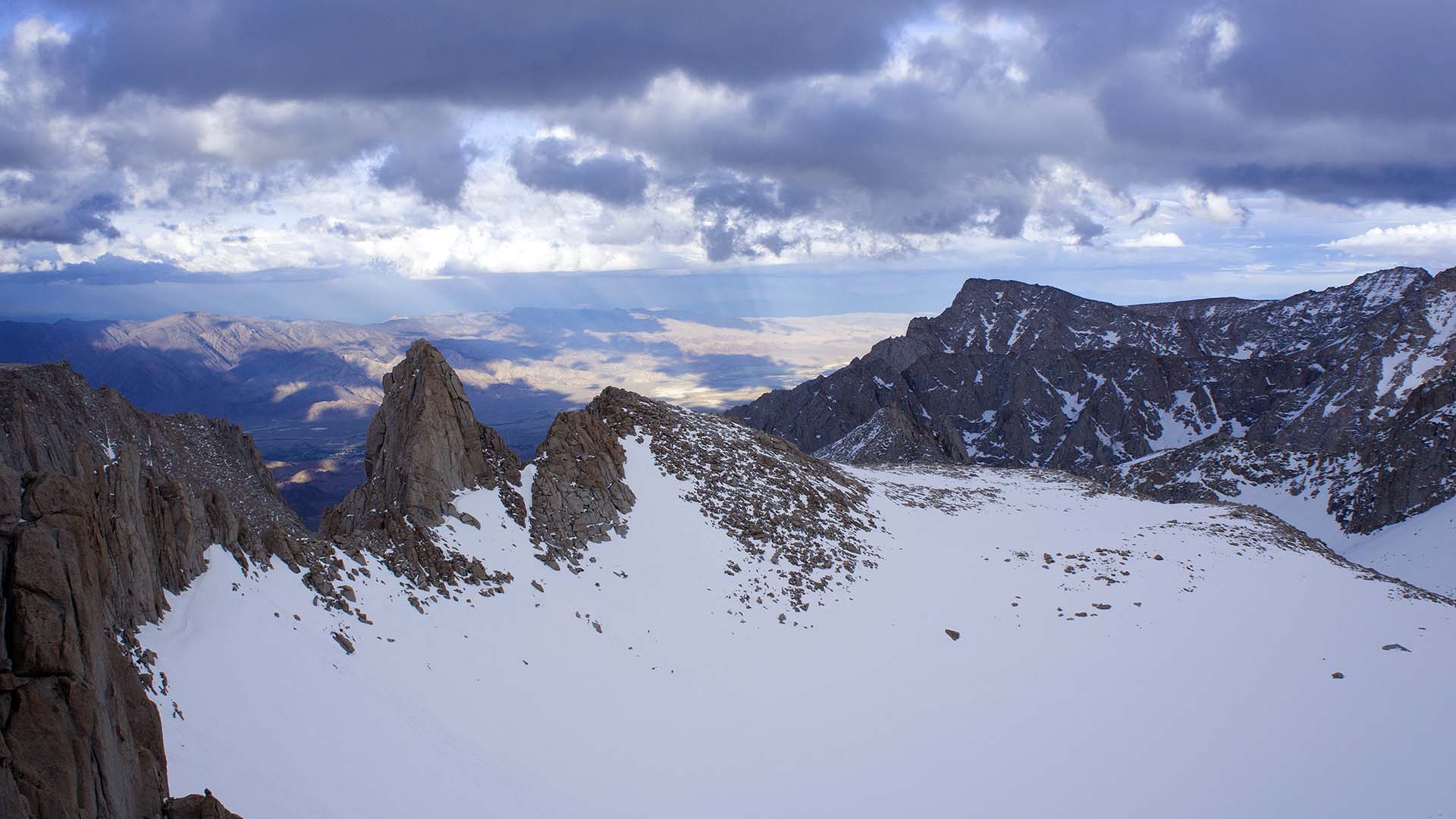 Lone Pine Peak & Owens Valley from Iceberg Col