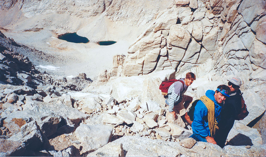 Andy & Friends Climbing Whitney's North Chute in 1992