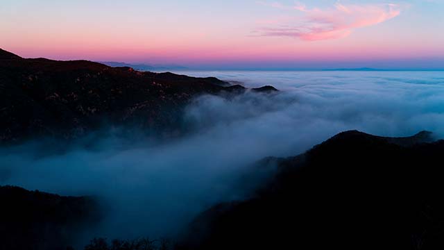 Foggy Los Angeles Basin and Santa Monica Mountains