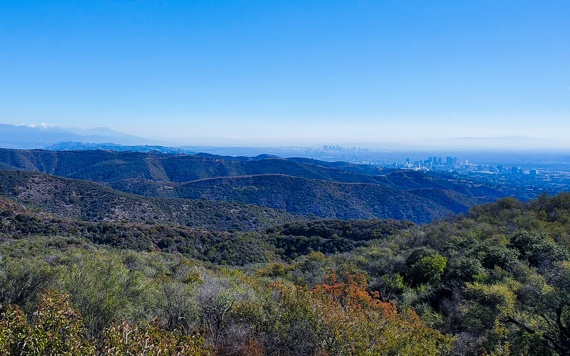 Los Angeles Basin and Snowy San Gabriel Mountains