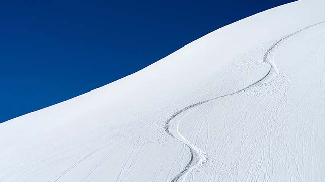 Ski Tracks on Snow