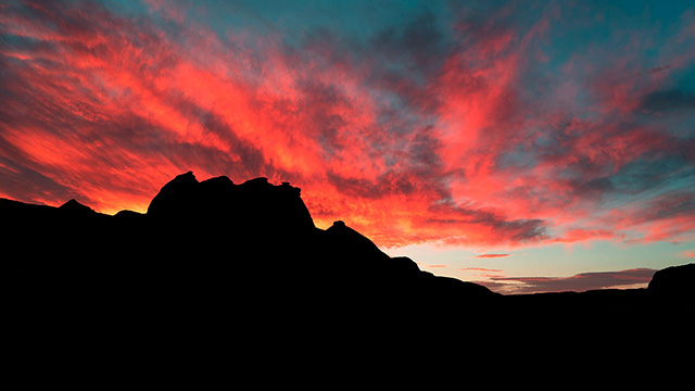 sunset over Face Canyon, Lake Powell