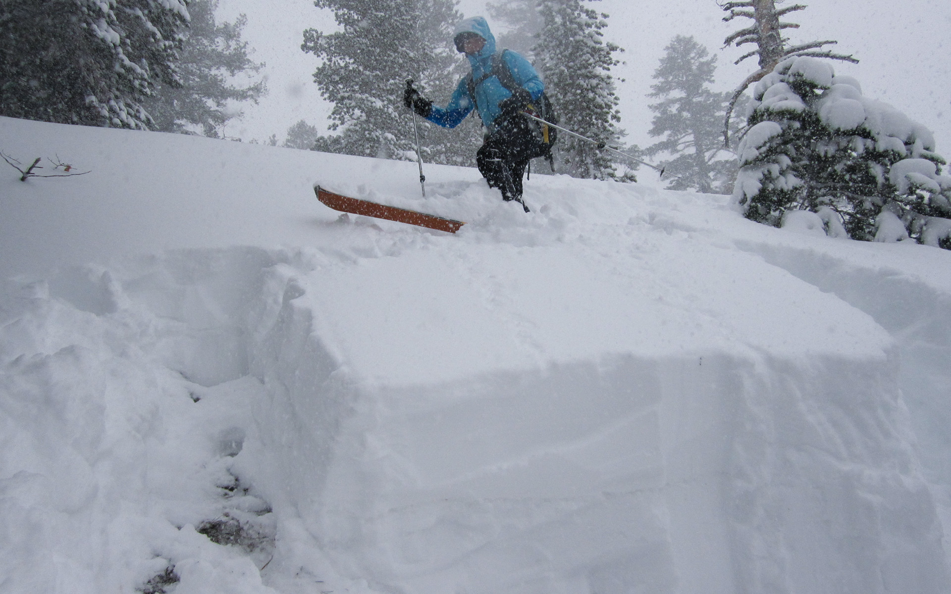 Snowpack assessment near June Mountain, California