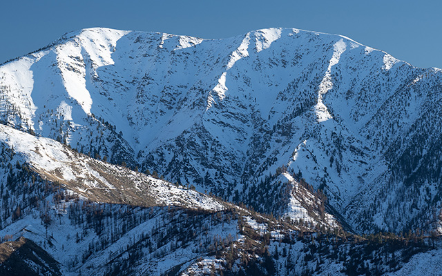 Snowy & Rugged North Face of Mount Baldy (Mt San Antonio), Southern California